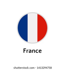 France flag round flat icon, european country vector illustration