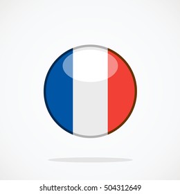 France flag round icon.