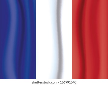 France flag, satin curtain wave flag vector