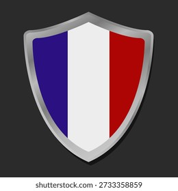 France flag in the shape of a shield illustrated in vector