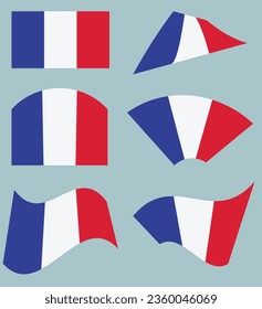 Frankreich Flag Shapes Vector Graphic Pack