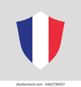 Frankreich Flagge in Schildform Rahmen