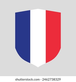 France Flag in Shield Shape Frame