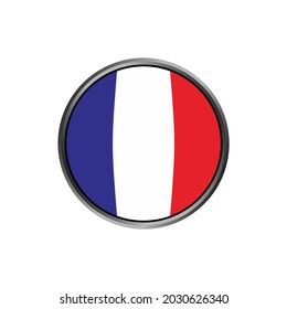 France Flag With Silver Frame Bevel