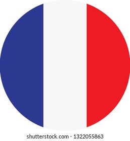 France flag. Simple vector round France  flag