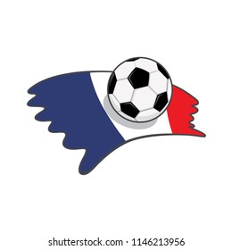 France Flag With Soccer Ball Illustration Template