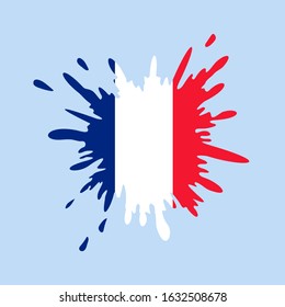 france flag splash design vector illustration 