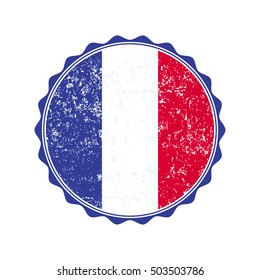 France flag stamp with grunge. Vector illustration