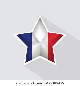 France Flag Star Shape Icon