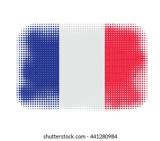 France flag symbol halftone vector background illustration