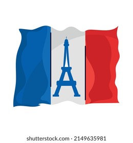 france flag with tower eiffel