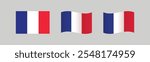 France Flag. Various flat design of France Flag on the flagpole . Modern World Flag design, Vector illustration template design.
