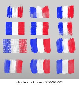 France flag in various shapes