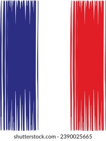 France Flag Vector Aesthetic Brush Strokes