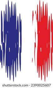 France Flag Vector Aesthetic Paint Scratches