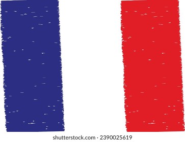France Flag Vector Aesthetic Paint Streaks