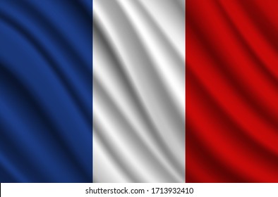 France Flag Vector Closeup Illustration