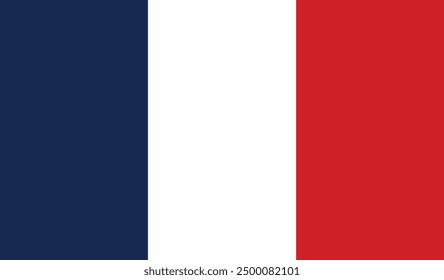 France flag vector design and illustration , Original color of France flag , Tricolor flag digital design