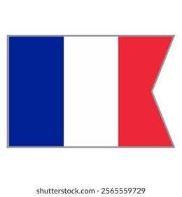 France flag vector design and illustration , National flag country with original color, Pennon flag