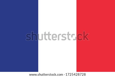 France flag vector graphic. Rectangle French flag illustration. France country flag is a symbol of freedom, patriotism and independence.