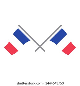 France flag vector icon design, flat flag illustration