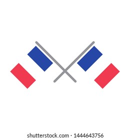 France flag vector icon design, flat flag illustration
