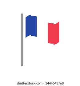 France flag vector icon design, flat flag illustration