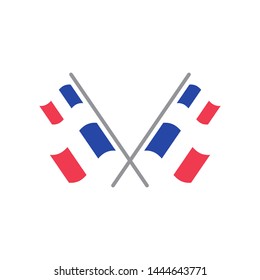 France flag vector icon design, flat flag illustration