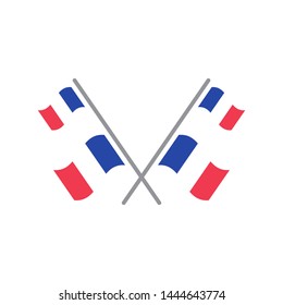 France flag vector icon design, flat flag illustration