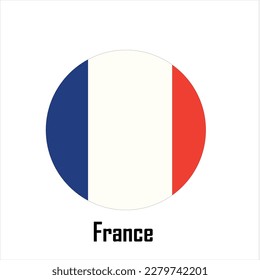Ilustración vectorial de bandera francesa con forma de círculo