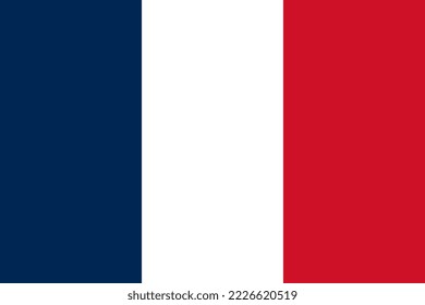 France flag vector illustration. Drawn in correct proportions.