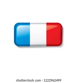 France flag, vector illustration on a white background.