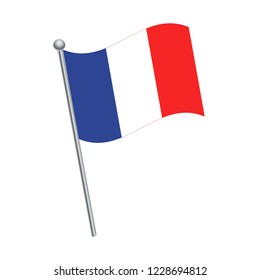 France flag vector Illustration on White background.