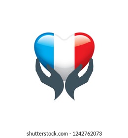 France flag, vector illustration on a white background.