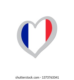 France flag vector inside of heart symbol