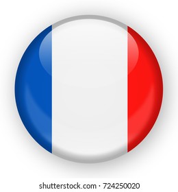 France Flag Vector Round Icon - Illustration