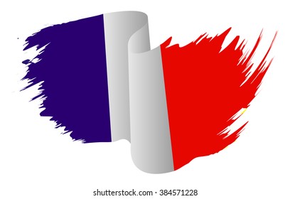 France flag vector symbol icon  design. French flag color illustration isolated on white background.
