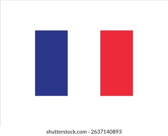 France flag vector with white background.