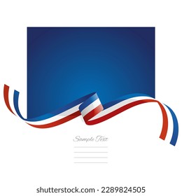 France flag vector. World flags and ribbons. French flag ribbon on abstract color background