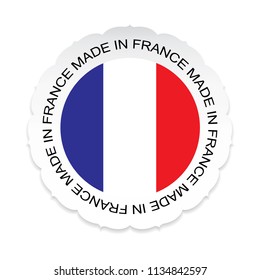 France Flag vector.France national official colors, Made in France on a white background