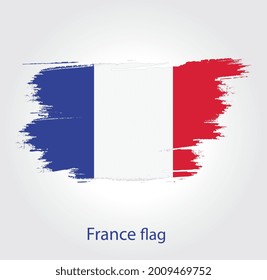 France Flag With Watercolor Brush