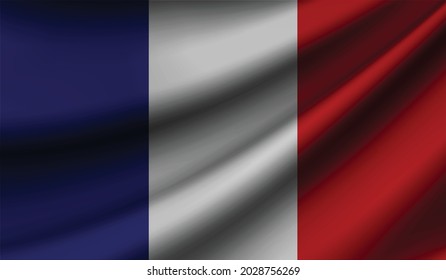 France flag waving. Background for patriotic and national design. Vector illustration