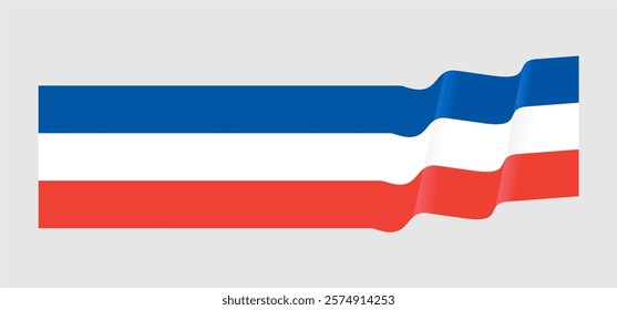 France flag waving style. National flag. Banner and border design element. 