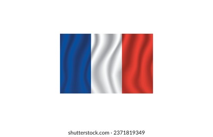 France flag waving vector illustration Flag icon Standard color Standard size A rectangular flag Computer illustration Digital illustration.