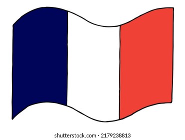 France Flag Waving Wind Doodle Style Stock Vector (Royalty Free ...