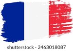 France flag, wide brush stroke on transparent background, vector.