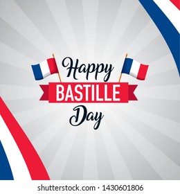 france flags background happy bastille day vector illustration