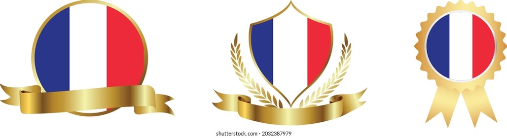 France flags. Symbols of countries map