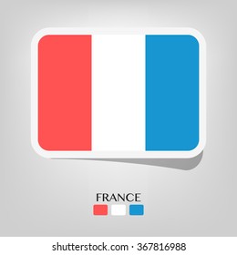 France flag,vector sticker style