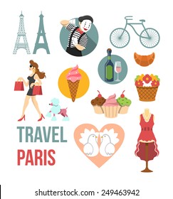 France flat icons set